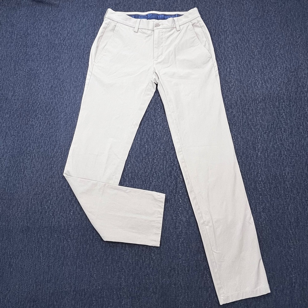 Vineyard Vines Performance Breaker Pants Mens 28x32 Khaki Tan Stretch Chinos